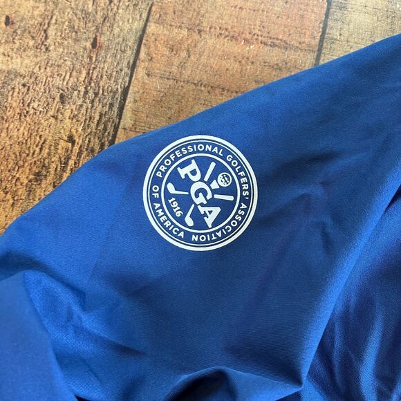 Polo Ralph Lauren PGA 2020 Hooded Windbreaker Full Zip Medium Blue Orange Golf - Picture 7 of 8